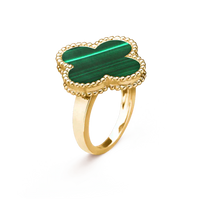 [Aethel jewelry]CLOVER MALACHITE RING