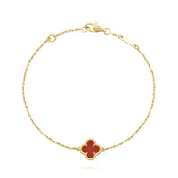 [Aethel jewelry]CLOVER  CARNELIAN SINGLE FLOWER BRACELET