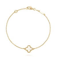 [Aethel jewelry]CLOVER WHITE MOP SINGLE FLOWER BRACELET