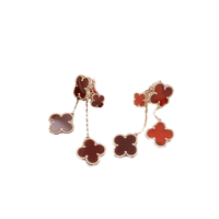 [Aethel jewelry]CLOVER EARRINGS CARNELIAN 4 MOTIFS PINK GOLD