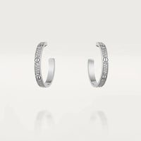 [Aethel jewelry]LOVE DIAMOND SILVER HOOP EARRINGS