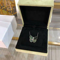 [Aethel jewelry]LARGE BUTTERFLY SILVER PENDANT DIAMOND NECKLACE