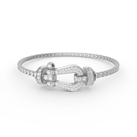 [Aethel jewelry]FORCE  LARGE HORSESHOE FULL DIAMOND TENNIS BRACELET